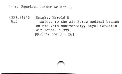 Evoy, Squadron Leader Nelson C.
