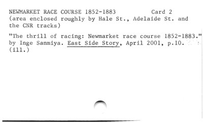 Newmarket Race Course 1852-1883 Card 2