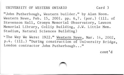 UNIVERSITY OF WESTERN ONTARIO - John Putherbough.