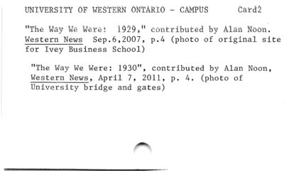 UNIVERSITY OF WESTERN ONTARIO - CAMPUS.
