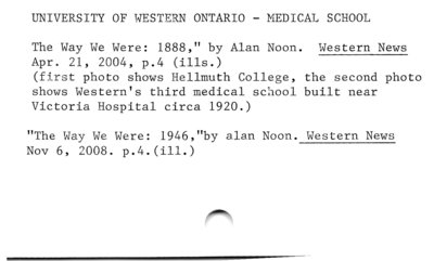 UNIVERSITY OF WESTERN ONTARIO — MEDICAL SCHOOL