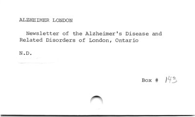 ALZHEIMER LONDON.