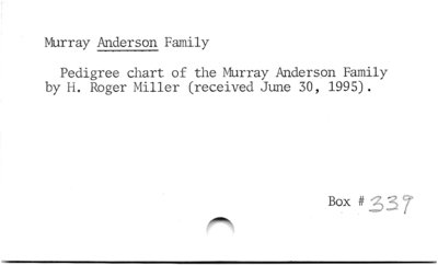 Murray Anderson Family.