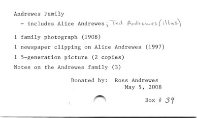 Andrewes Family.
