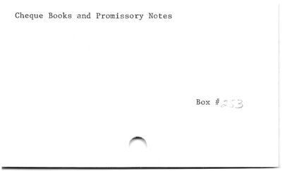 Cheque Books and Promissory Notes.