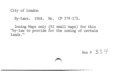 City of London By-Laws. 1968. No. CP 374-175.
