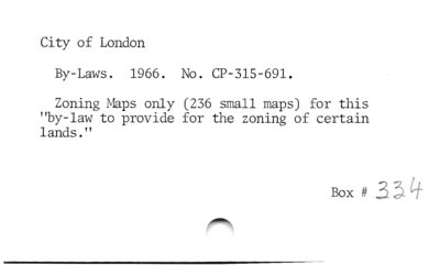 City of London By-Laws 1966.  No. CP-315-691.