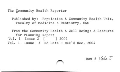 The Community Health Reporter.