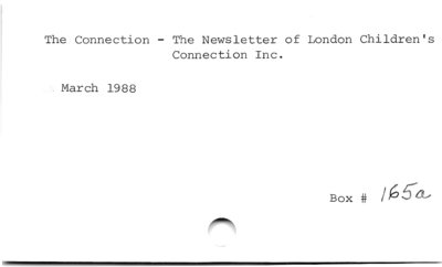 The Connection — The Newsletter of London Children's Connection Inc.