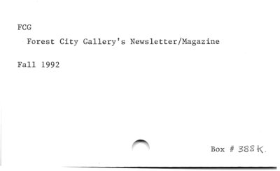 FCG (Forest City Gallery newsletter).