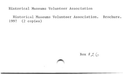 Historical Museums Volunteer Association