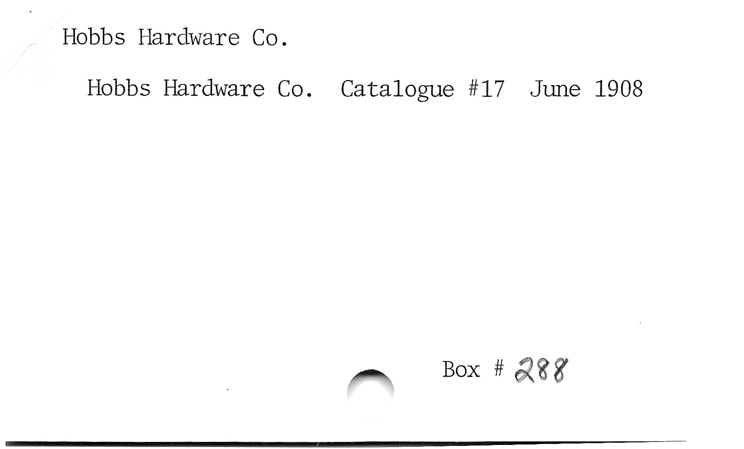 Hobbs Hardware Co. London Room Digital Collections