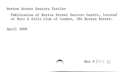 Horton Street Seniors Tattler.
