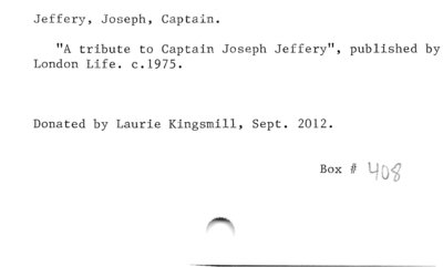 Captain Joseph Jeffery.