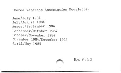 Korea Veterans Association Newsletter.
