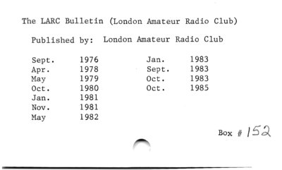 The LARC Bulletin (London Amateur Radio Club).