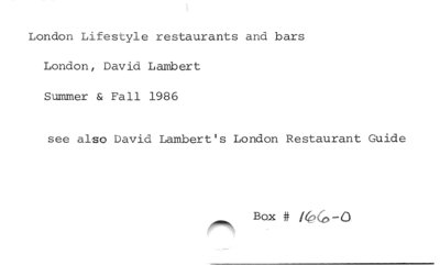 London Lifestyle Restaurants and Bars.