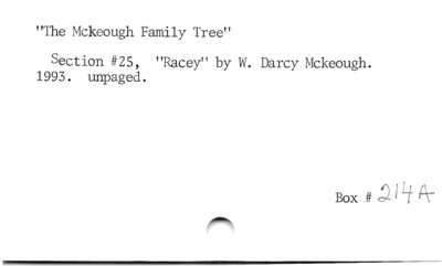 &quot;The McKeough Family Tree”