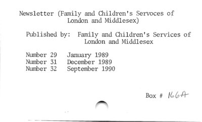 Newsletter (Family and Children's Services of London and Middlesex).