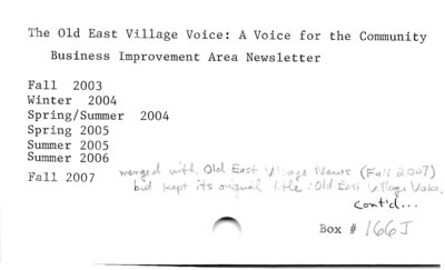 The Old East Village Voice.