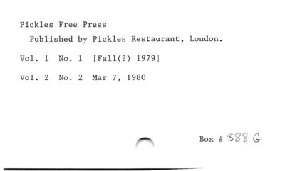 Pickles Free Press.