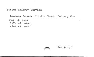 Street Railway Service.