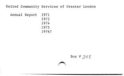 United Community Services of Greater London.
