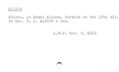 Allison (birth).