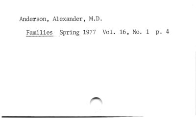 Alexander Anderson, M.D.