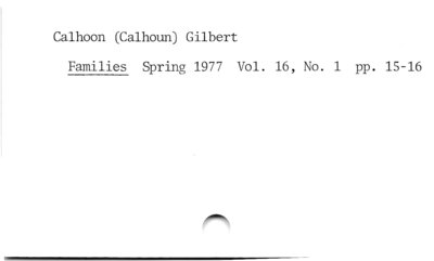 Gilbert Calhoon (Calhoun).