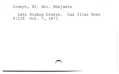 Rt. Rev. Benjamin Cronyn.