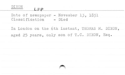 Thomas M. Dixon (death).