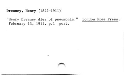 Henry Dreaney (1844-1911)(death).