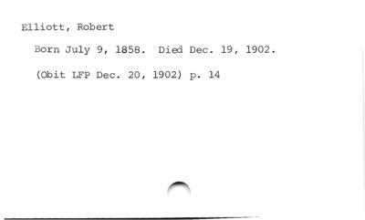 Robert Elliott (obituary).