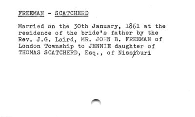 Freeman - Scatcherd (marriage).