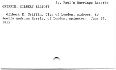 Gilbert Elliott Griffin (marriage).