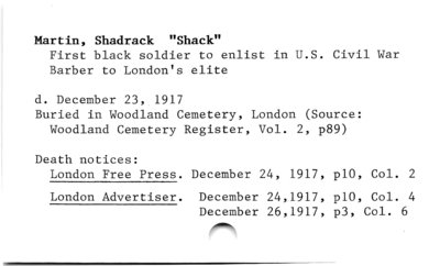 Shadrack &quot;Shack&quot; Martin (death).