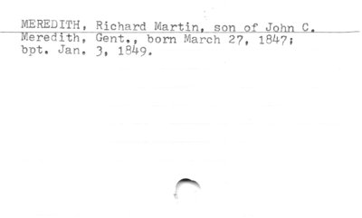 Richard Martin Meredith (birth and baptism).