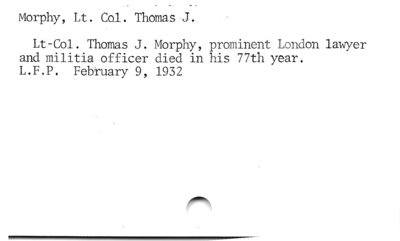 Lt. Col. Thomas J. Morphy (death).
