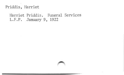 Harriet Priddis (funeral).