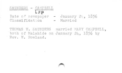 Saunders - Campbell (marriage).