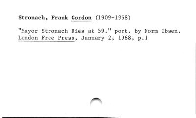 Frank Gordon Stronach (1909-1968)(death).
