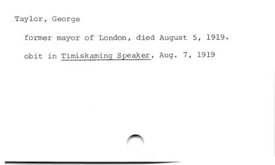 George Taylor (obituary).
