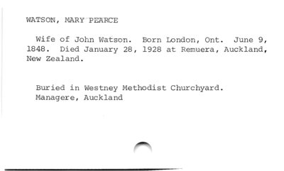 Mary Pearce Watson (death).