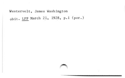 James Washington Westervelt (obituary).