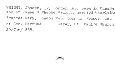 Wright- Cary (marriage).