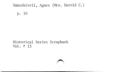 Nancekivell, Agnes (Mrs. Harold C.)