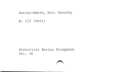 Seeley-Smith, Mrs. Dorothy
