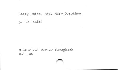 Seely-Smith, Mrs. Mary Dorothea