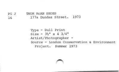 Thom McAn Shoes, 177A Dundas Street, 1973.